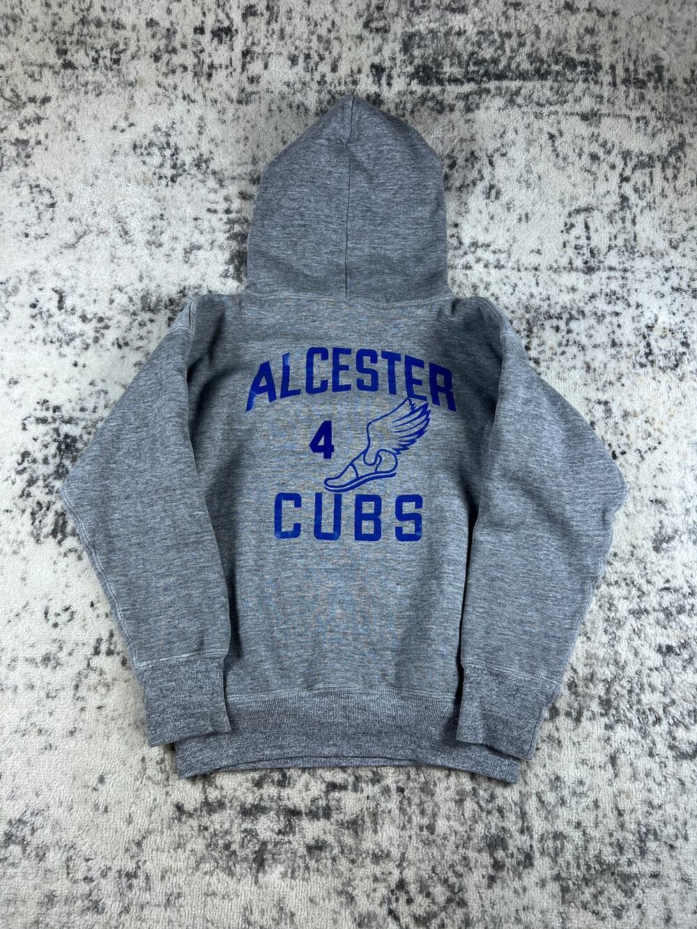 Russell Athletic 70s Double Face Hoodie Mens Medium Alcester Cubs Track Script